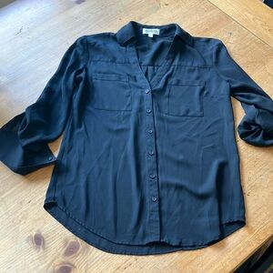 Express Portofino Button Up Black Shirt